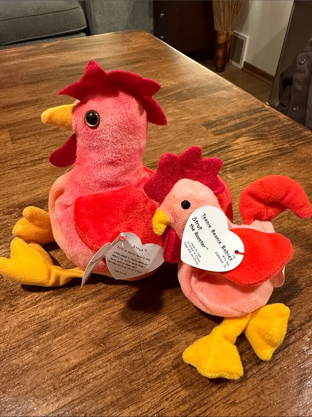 Ty Beanie Babies Rooster Duo